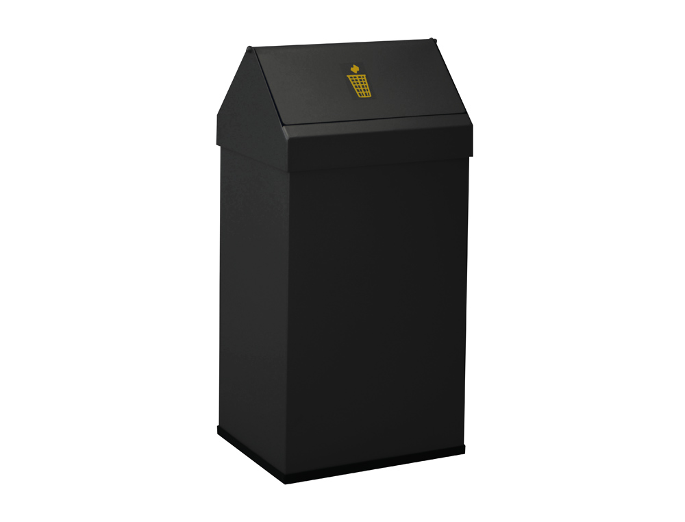 PAPELERA METALICA BASCULANTE GANCHOS INTERIORES ARO INFERIOR PVC ANCHO 32CM ALTO 65CM FONDO 25CM CAPACIDAD 41L