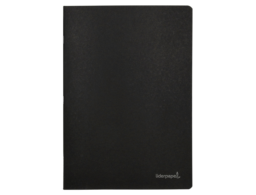 LIBRETA LIDERPAPEL TAPA NEGRA A4 80 HOJAS 60GR LISO CON DOBLE MARGEN