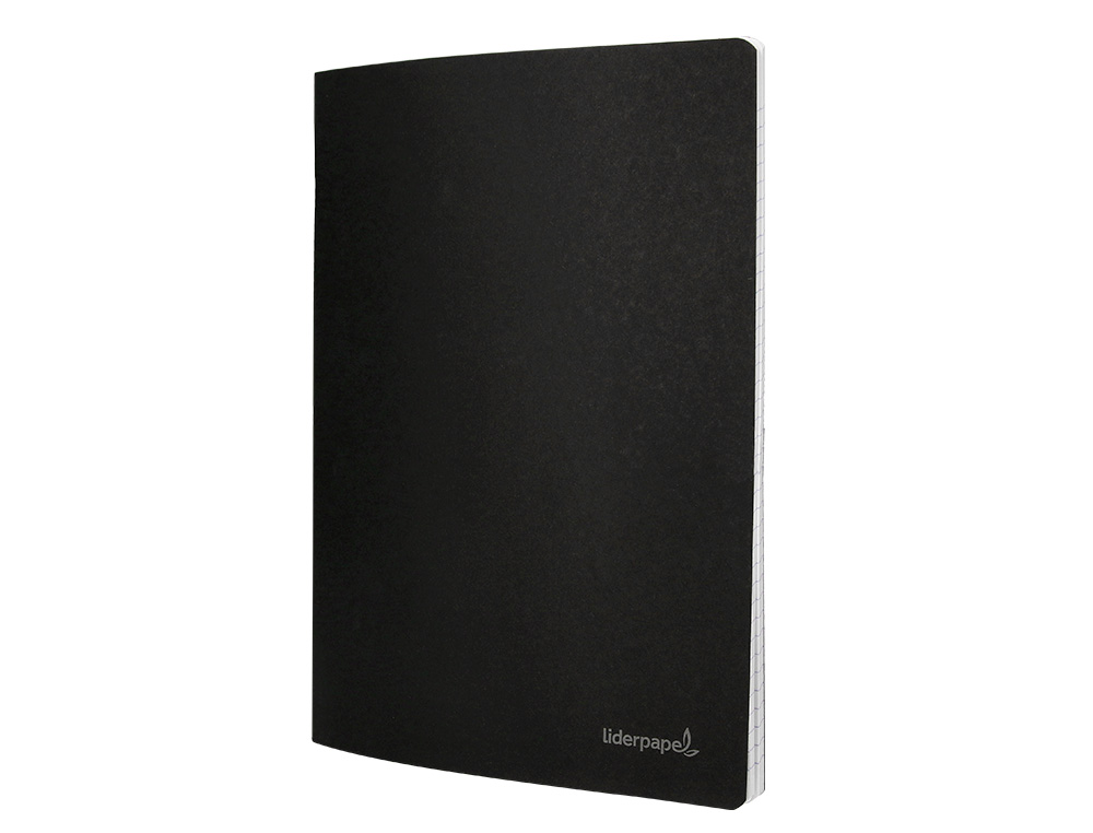 LIBRETA LIDERPAPEL TAPA NEGRA A4 80 HOJAS 60GR LISO CON DOBLE MARGEN