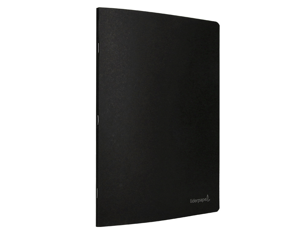 LIBRETA LIDERPAPEL TAPA NEGRA A4 80 HOJAS 60GR LISO CON DOBLE MARGEN