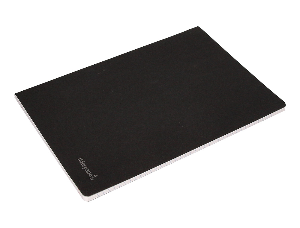 LIBRETA LIDERPAPEL TAPA NEGRA A4 80 HOJAS 60GR LISO CON DOBLE MARGEN