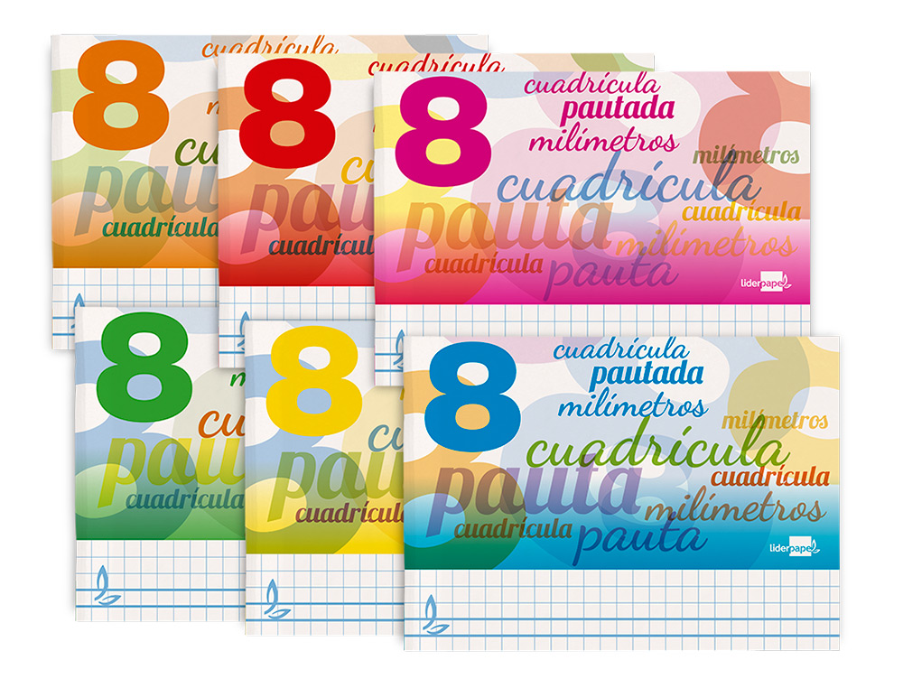 LIBRETA LIDERPAPEL PAUTAGUIA TAPA CARTONCILLO 32 HOJAS DIN A5 70 GR CUADRICULADO PAUTADO 8 MM APAISADO CON MARGEN