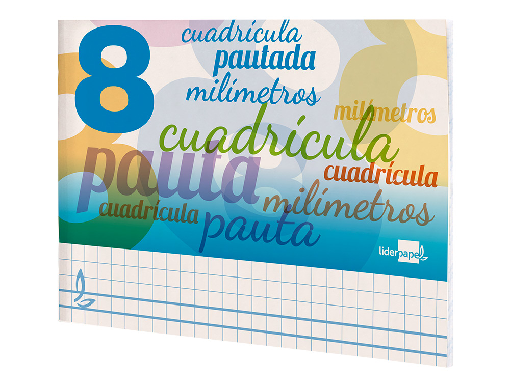 LIBRETA LIDERPAPEL PAUTAGUIA TAPA CARTONCILLO 32 HOJAS DIN A5 70 GR CUADRICULADO PAUTADO 8 MM APAISADO CON MARGEN