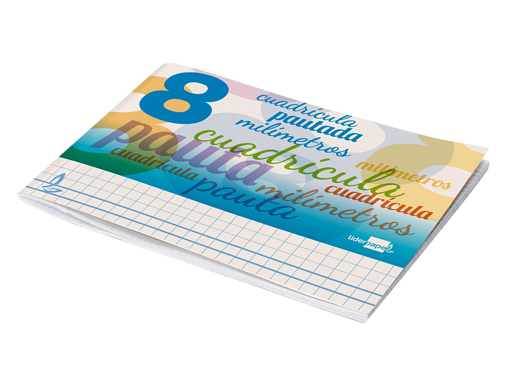 LIBRETA LIDERPAPEL PAUTAGUIA TAPA CARTONCILLO 32 HOJAS DIN A5 70 GR CUADRICULADO PAUTADO 8 MM APAISADO CON MARGEN