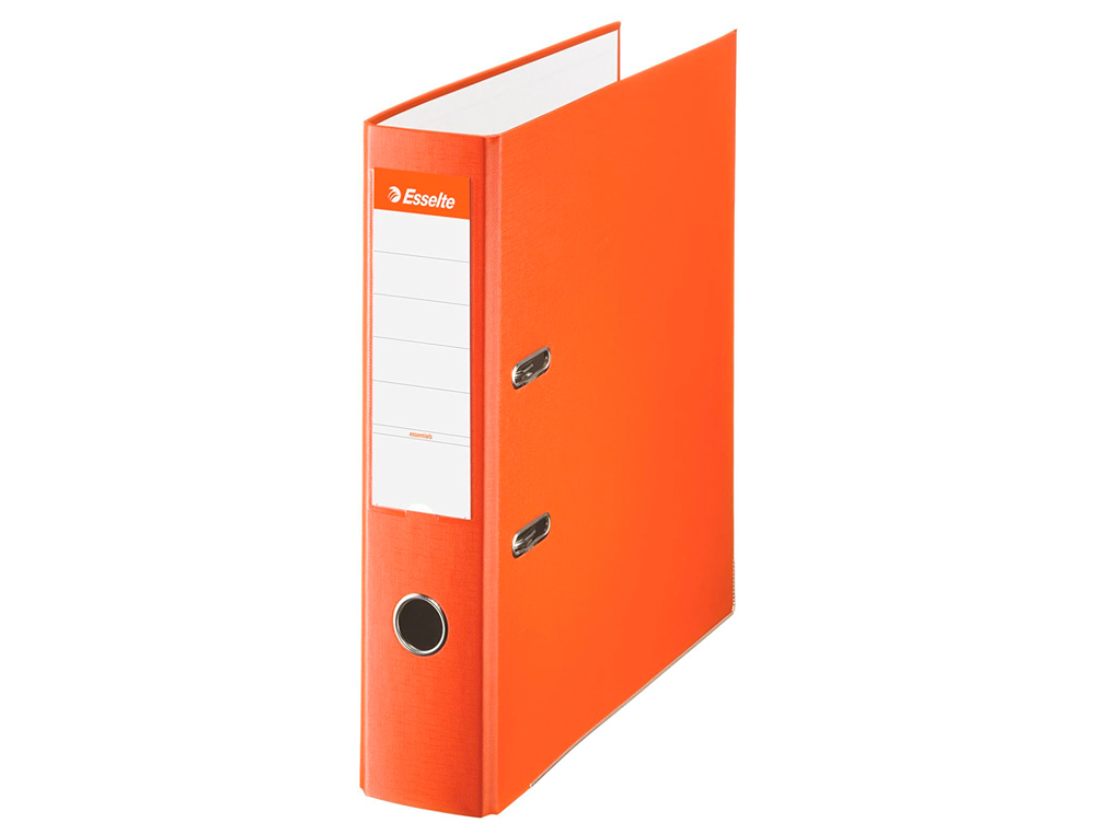 ARCHIVADOR DE PALANCA ESSELTE CARTON FORRADO PVC FOLIO LOMO DE 75 MM CON RADO NARANJA