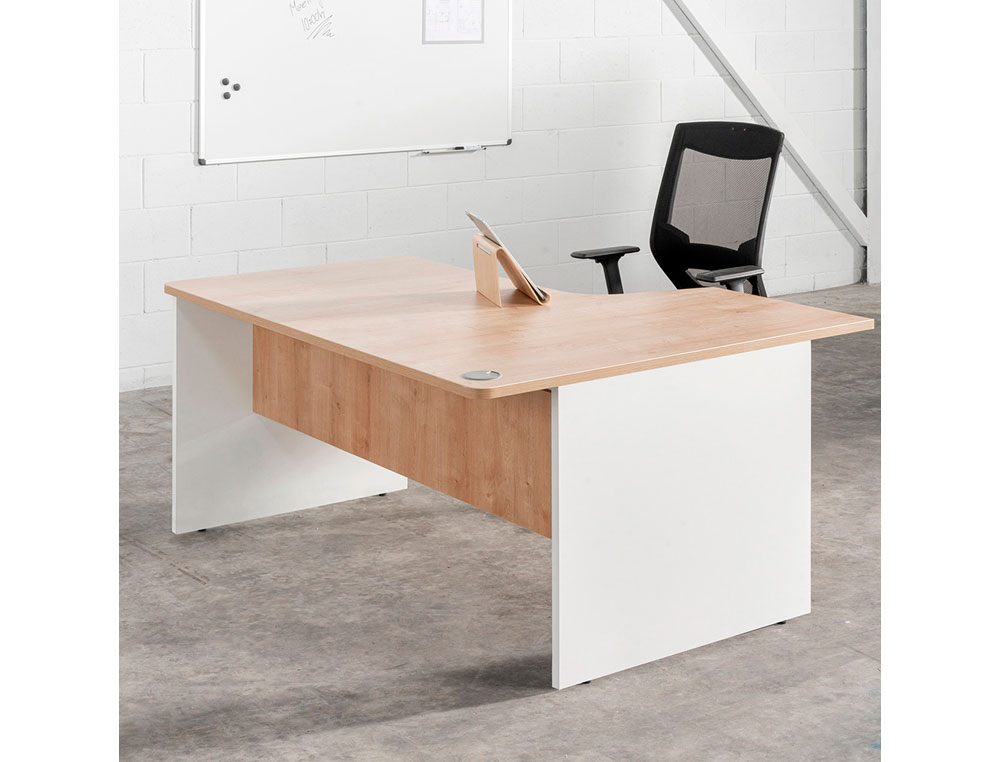 MESA OFICINA ROCADA SERIE WORK 140X80 CM ACABADO AW04 BLANCO/BLANCO