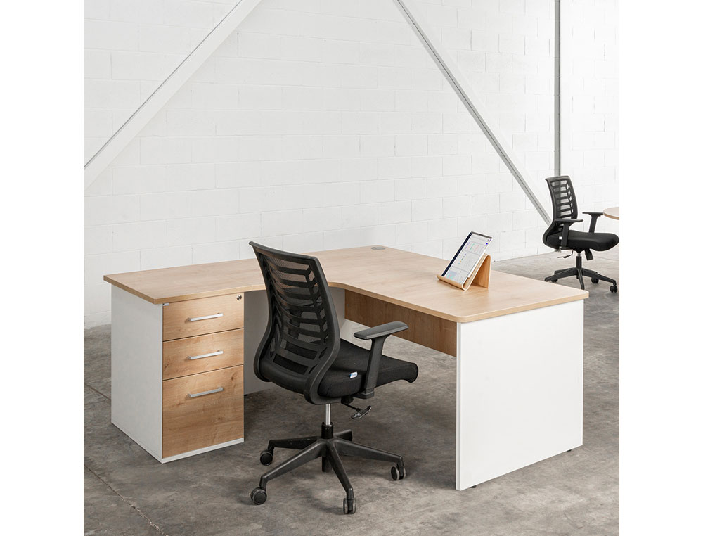 MESA OFICINA ROCADA SERIE WORK 160X80 CM ACABADO AW04 BLANCO/BLANCO