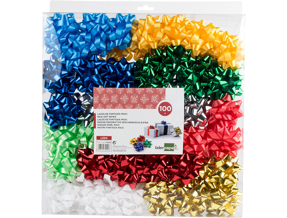 LAZO LIDERPAPEL FANTASIA MAXI METALIZADO COLORES SURTIDOS