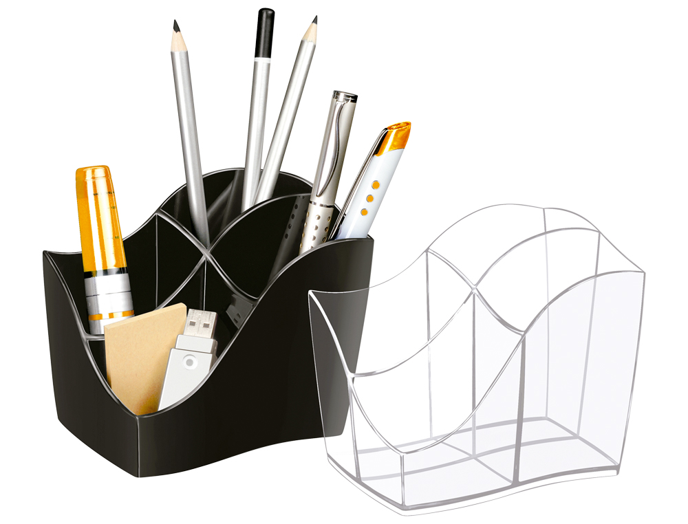 CUBILETE PORTALAPICES CEP GAMA ELLYPSE PLASTICO TRANSPARENTE 118X89X98 MM