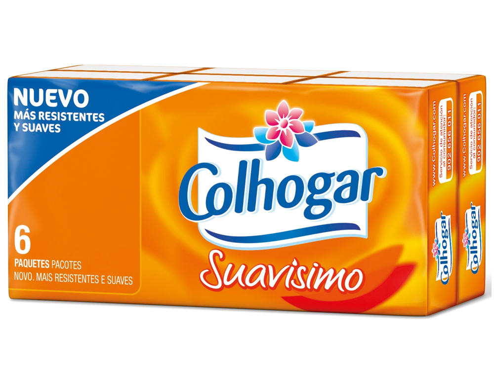 PAÑUELOS DE PAPEL COLHOGAR COMPACTO BLANCO 4 CAPAS PAQUETE DE 6 PAÑUELOS