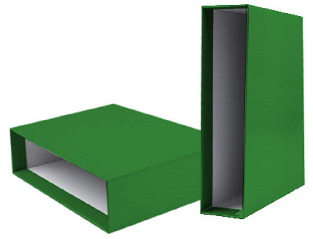 CAJA ARCHIVADOR LIDERPAPEL DE PALANCA CARTON FOLIO DOCUMENTA LOMO 75MM COLOR VERDE