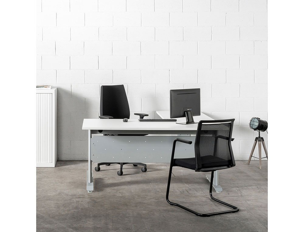 MESA DE OFICINA ROCADA METAL 2002AC01 GRIS/HAYA 160X80 CM