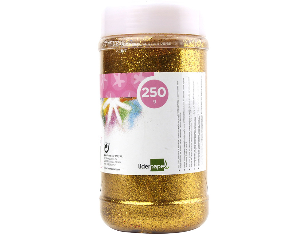 PURPURINA LIDERPAPEL FANTASIA COLOR ORO METALIZADO BOTE DE 250 GR