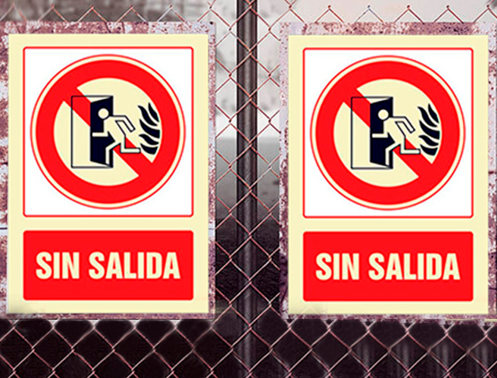 PICTOGRAMA SYSSA SEAL DE NO HAY SALIDA EN PVC FOTOLUMINISCENTE 210X297 MM