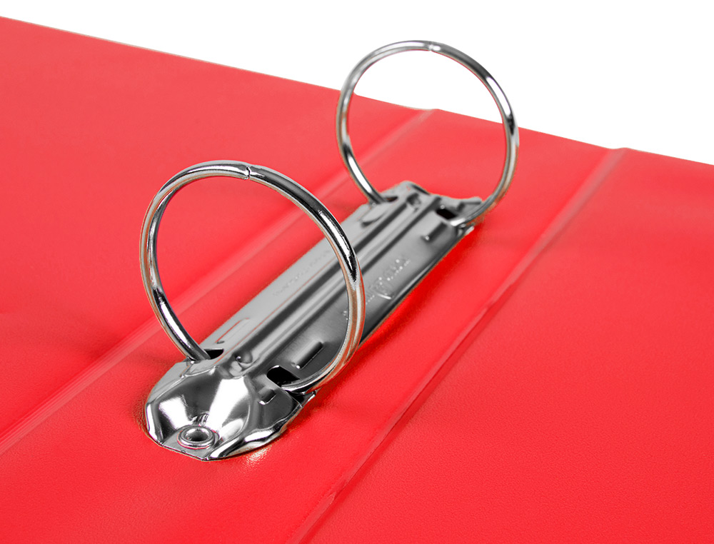 CARPETA DE 2 ANILLAS 40 MM REDONDAS LIDERPAPEL A5 CARTON FORRADO PVC ROJO