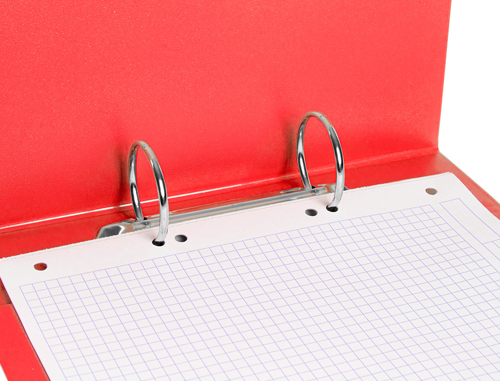 CARPETA DE 2 ANILLAS 40 MM REDONDAS LIDERPAPEL A5 CARTON FORRADO PVC ROJO
