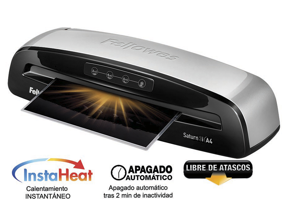 PLASTIFICADORA FELLOWES SATURN 3I DIN A3 2 RODILLOS SISTEMA ANTIATASCO HASTA 125 MC