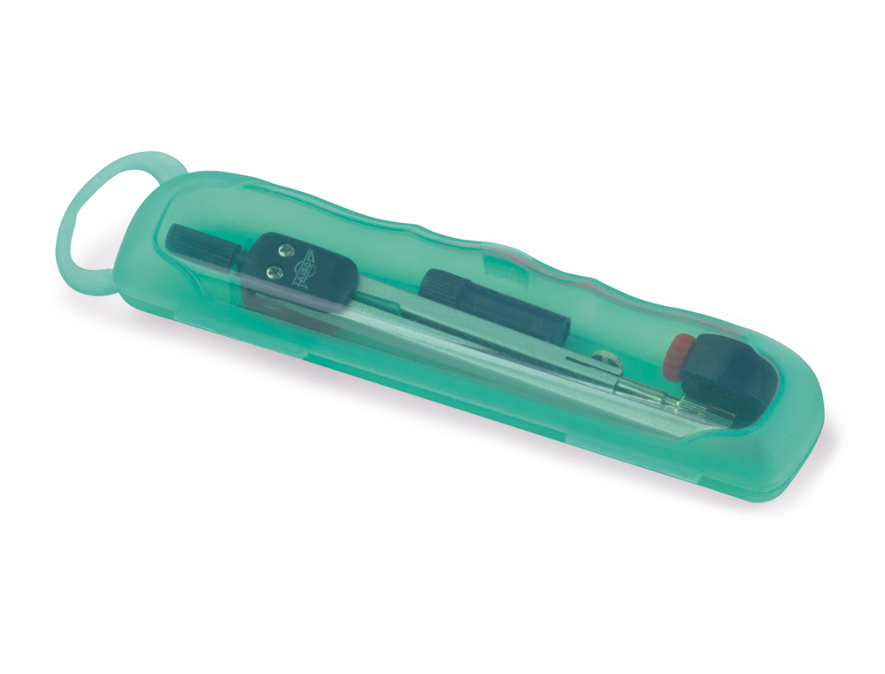 COMPAS FAIBO CON ADAPTADOR UNIVERSAL CON ESTUCHE PLASTICO COLOR VERDE