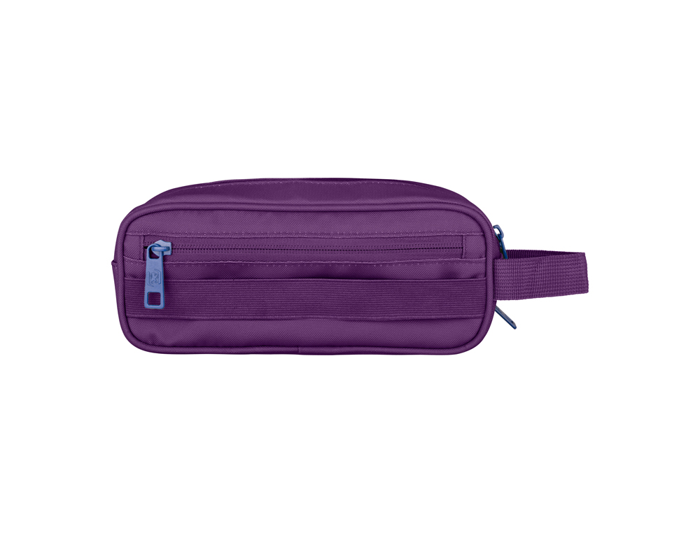 BOLSO ESCOLAR OXFORD PORTATODO KANGOO B-SMART DOBLE CREMALLERA COLOR LILA 225X80X70 MM