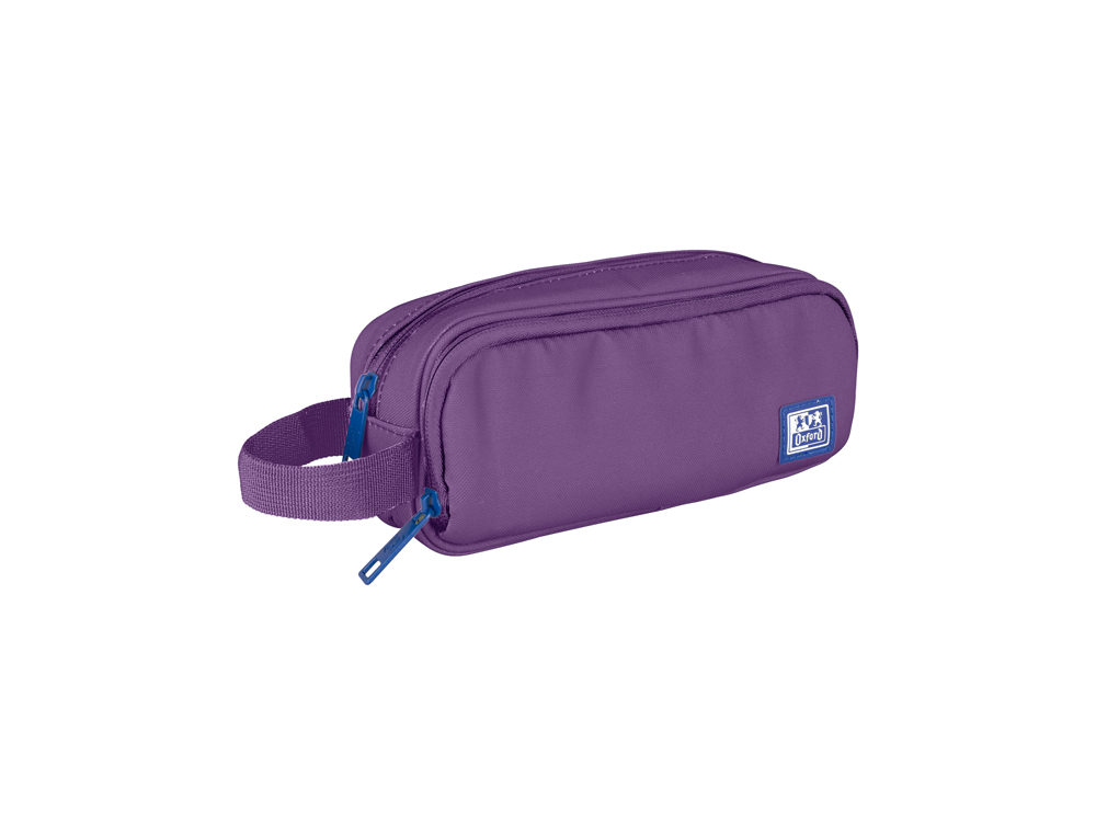 BOLSO ESCOLAR OXFORD PORTATODO KANGOO B-SMART DOBLE CREMALLERA COLOR LILA 225X80X70 MM