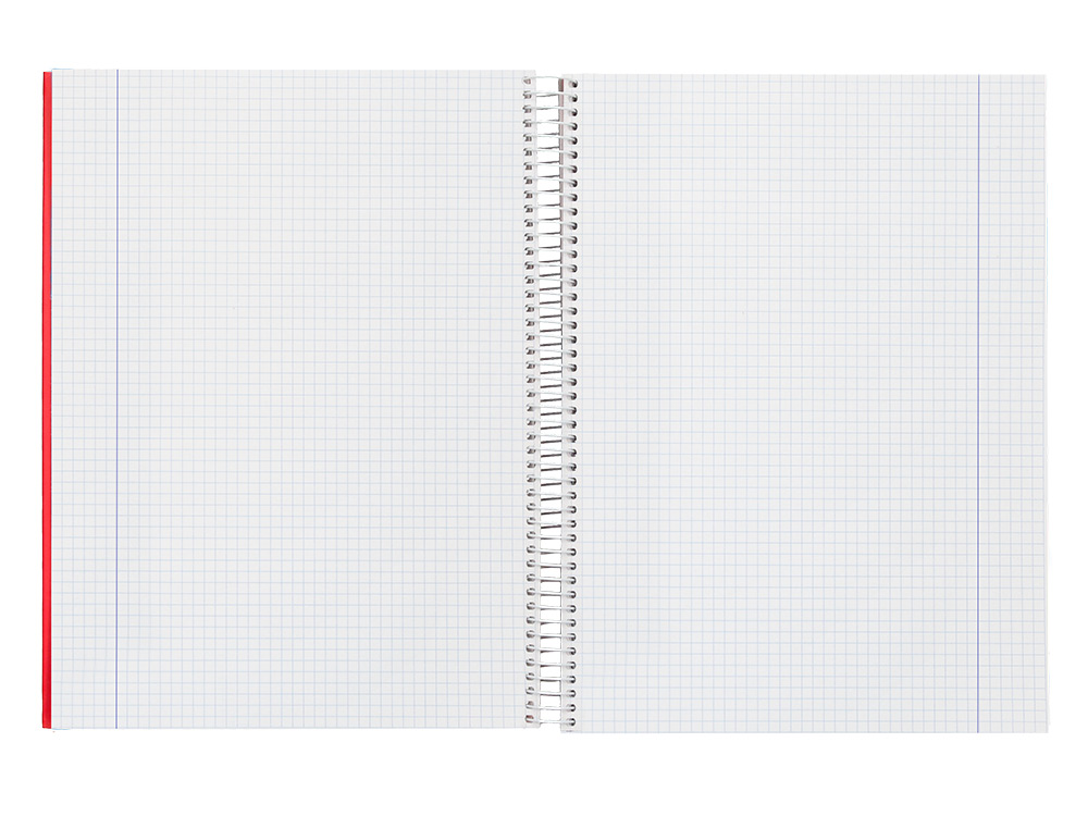 CUADERNO ESPIRAL CARLIN A4 TAPA FORRADA 80H 90GR CUADRO 4MM CON MARGEN 6 COLORES SRTOSREF 16016