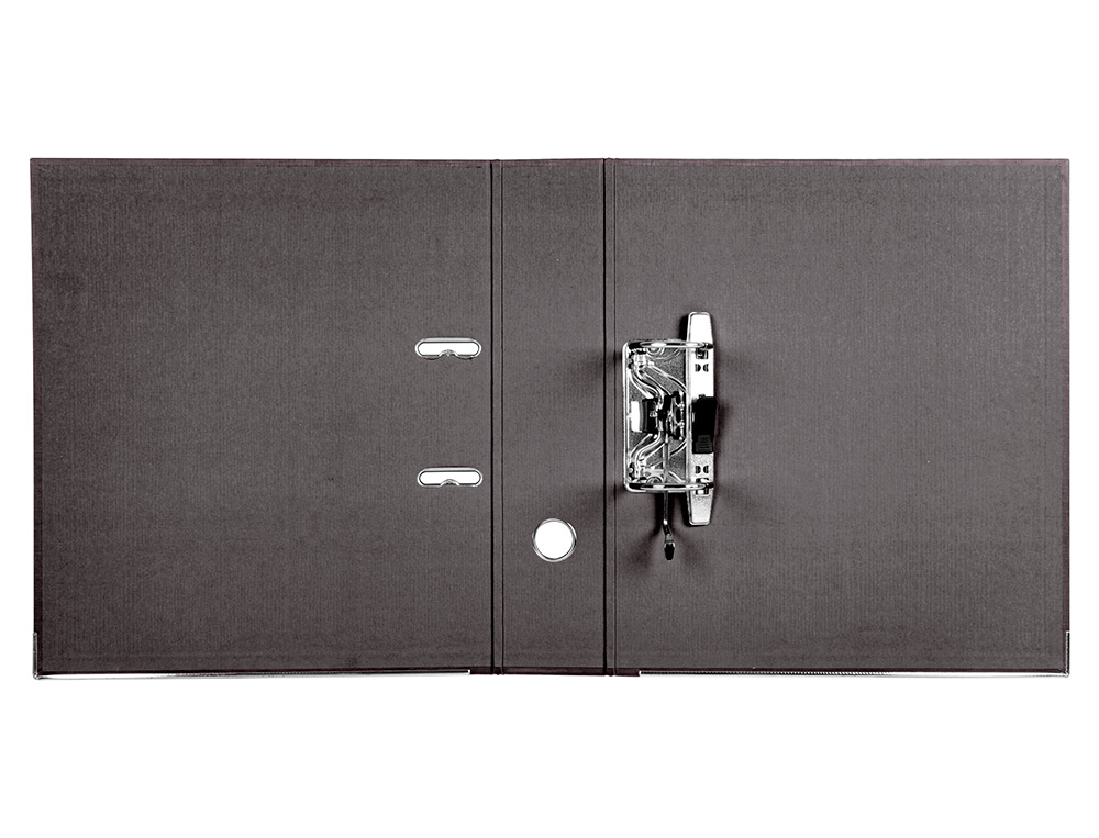 ARCHIVADOR DE PALANCA CARLIN FOLIO FORRADO POLIPROPILENO CON RADO LOMO ANCHO 75 MM NEGRO
