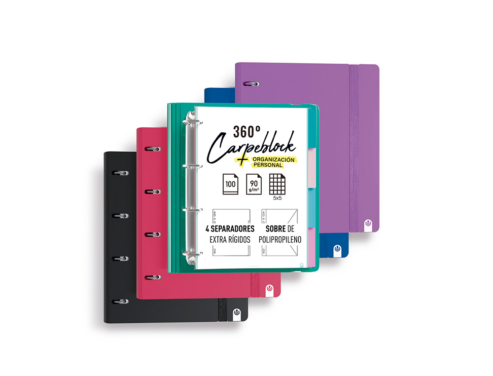 CARPETA CARPEBLOCK CARCHIVO DIN A4 FOAM CON RECAMBIO BONUS 360 STYLE COLOR VERDE