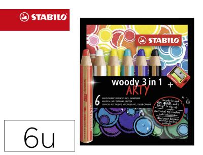 LAPICES DE COLORES STABILO WOODY 3 en 1 ARTY LINE MINA XXL 