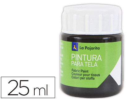 PINTURA PARA TELA LA PAJARITA NEGRO 25 ML