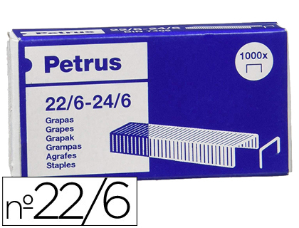 GRAPAS PETRUS N 22/6 GALVANIZADA CAJA DE 1000 UNIDADES