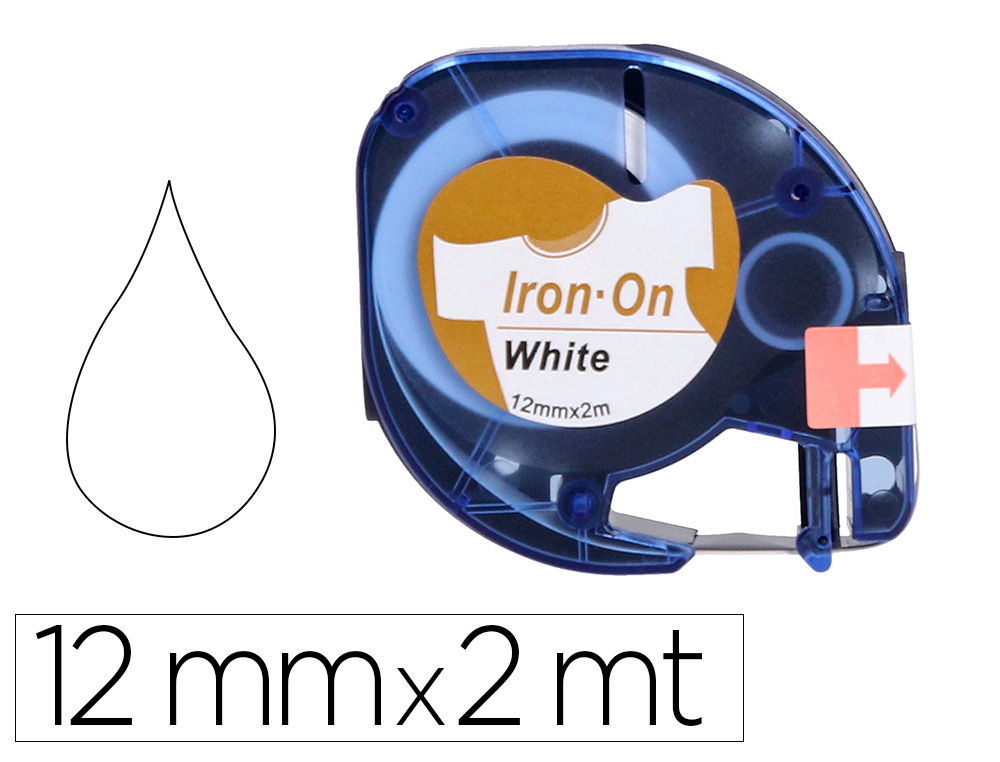 CINTA Q-CONNECT 12MM X 2MT NEGRO-BLANCO PARA ROPA PARA MAQUINA LETRATAG