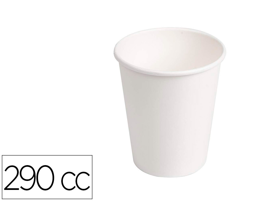 VASO DE CARTON BIODEGRADABLE BLANCO 290 CC PAQUETE DE 50 UNIDADES