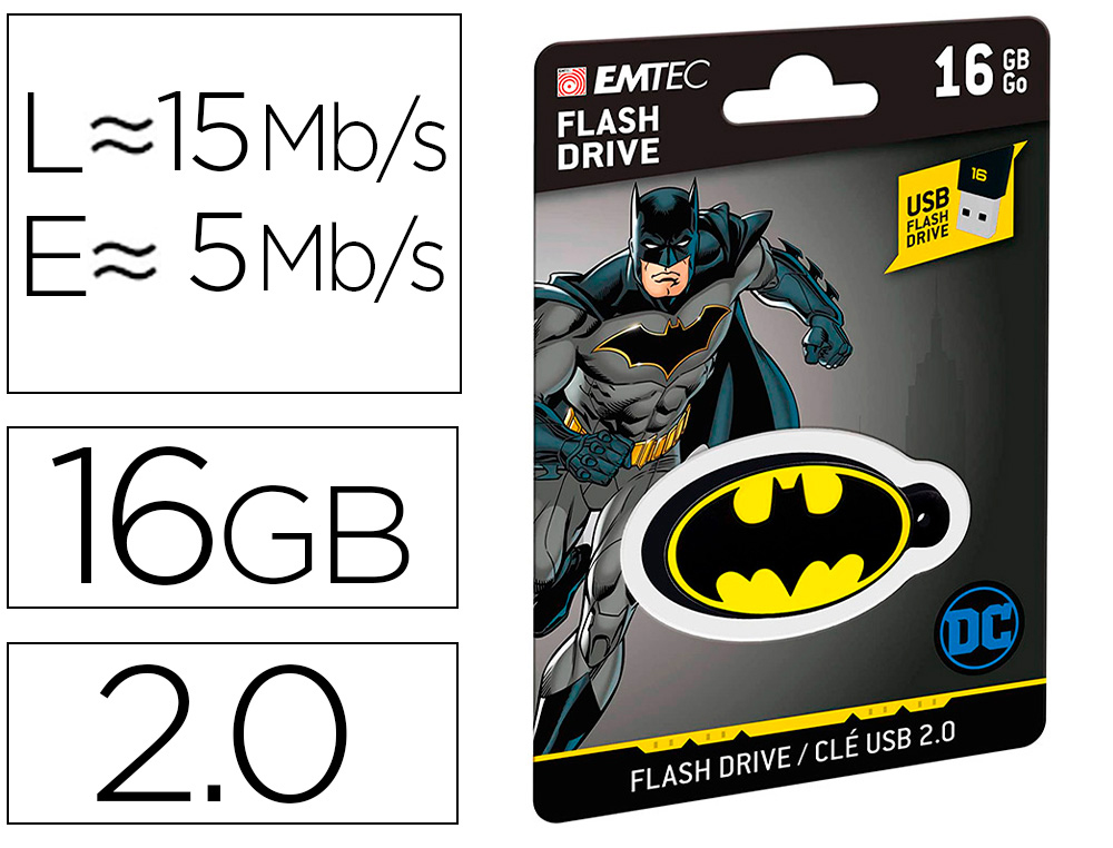 MEMORIA USB EMTEC FLASH 16 GB USB 2.0 COLLECTOR BATMAN