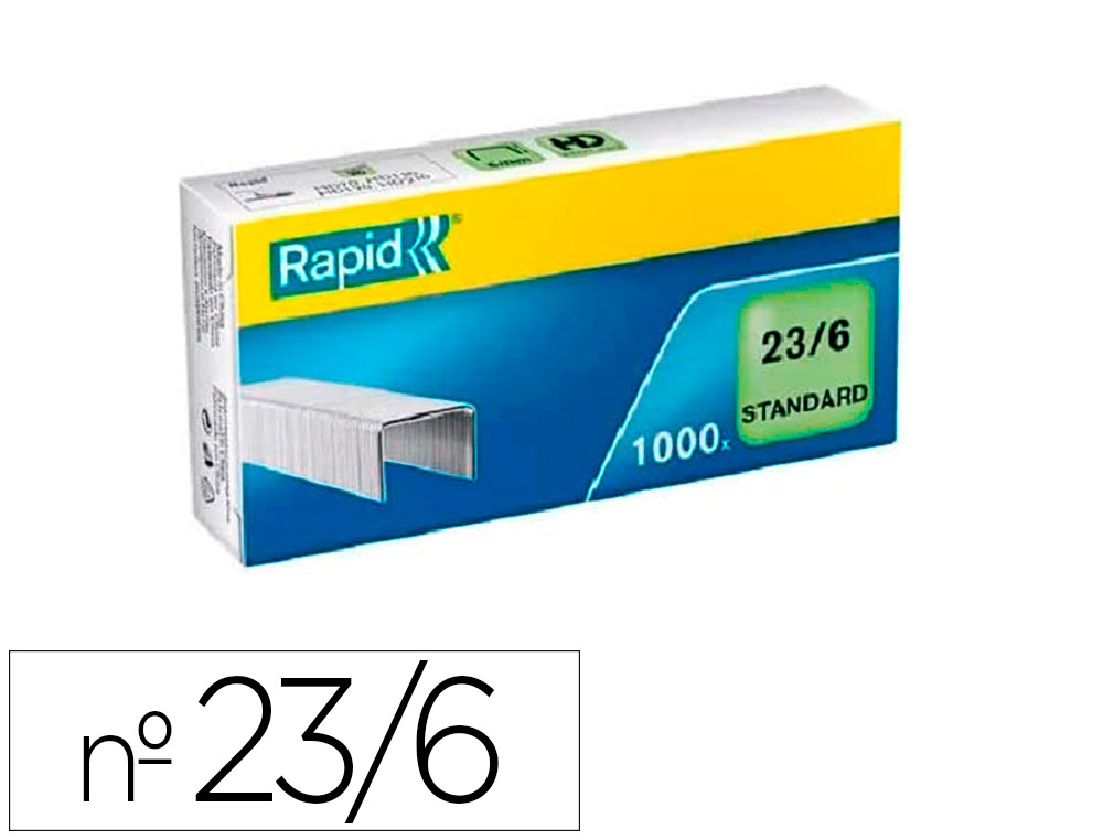 GRAPAS RAPID 23/6 MM GALVANIZADA CAJA DE 1000 UNIDADES