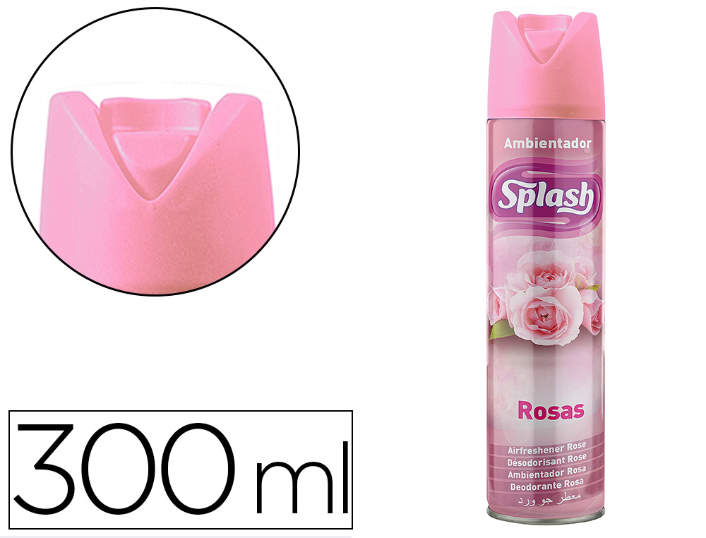 AMBIENTADOR SPRAY SPLASH AROMA ROSAS BOTE DE 300 ML