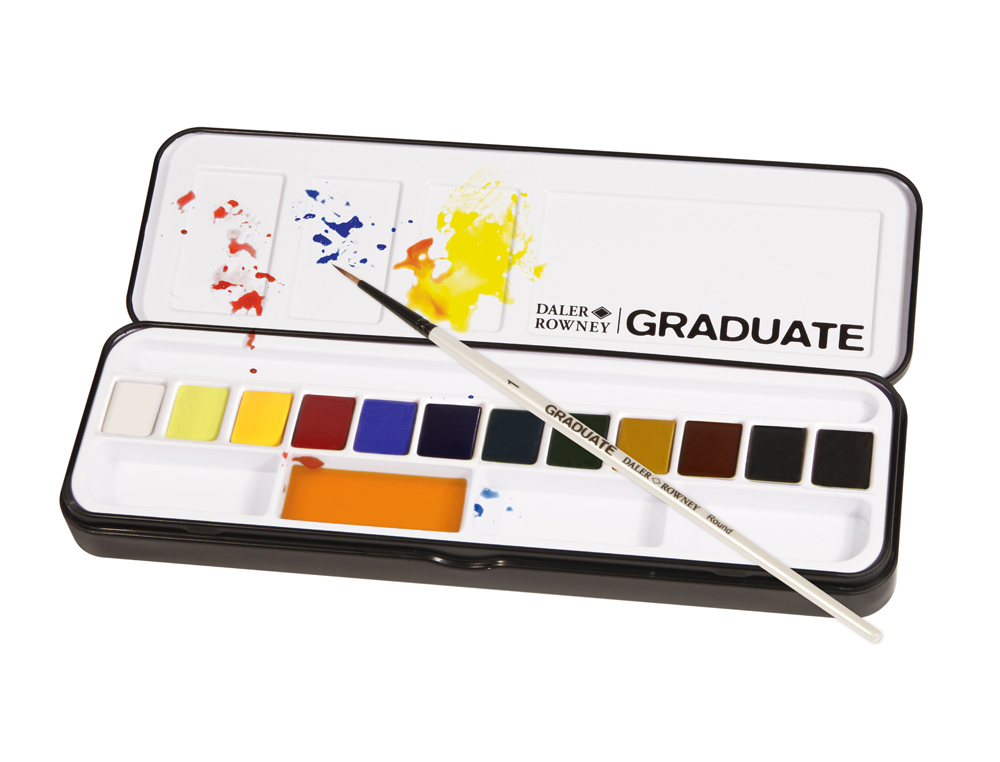 ACUARELA DALER ROWNEY GRADUATE CAJA METAL DE 12 UNIDADES COLORES SURTIDOS