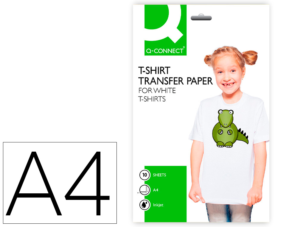 PAPEL Q-CONNECT TRANSFERENCIA PARA TELA KF01430 DIN A4 BOLSA DE 10 HOJAS