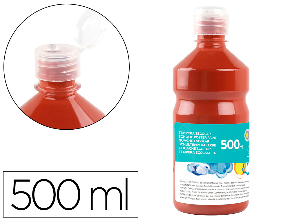 TEMPERA LIQUIDA LIDERPAPEL ESCOLAR 500 ML MARRON