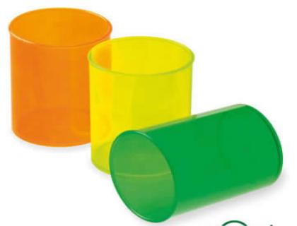 CUBILETE PORTALAPICES FAIBO PLASTICO AMARILLO FLUOR