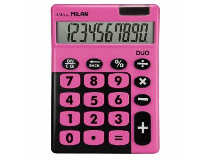 CALCULADORA MILAN SOBREMESA DUO 10 DIGITOS ROSA EN BLISTER