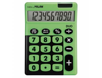 CALCULADORA MILAN SOBREMESA DUO 10 DIGITOS VERDE EN BLISTER